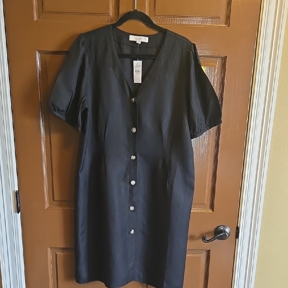 Elegant Black Button-Down Dress